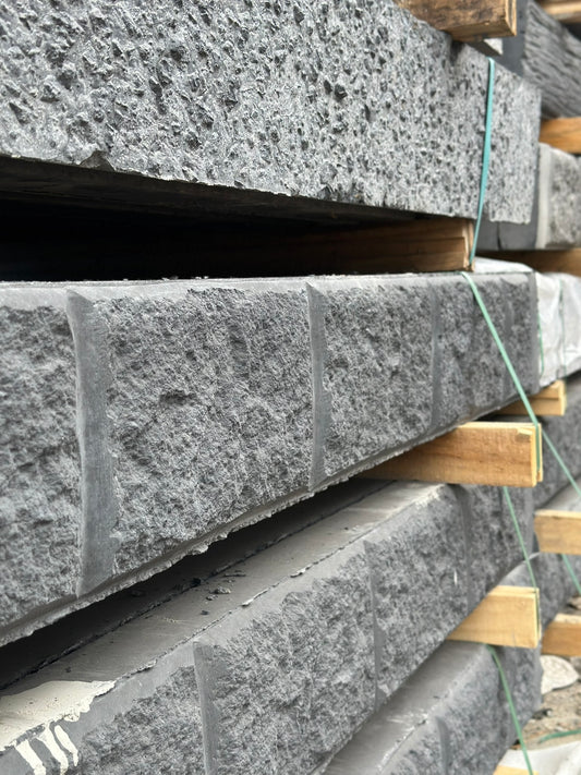 Rockface Concrete Sleepers and Steel Post,80mm