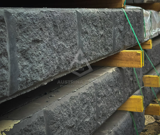 Rockface Concrete Sleepers and Steel Post,80mm