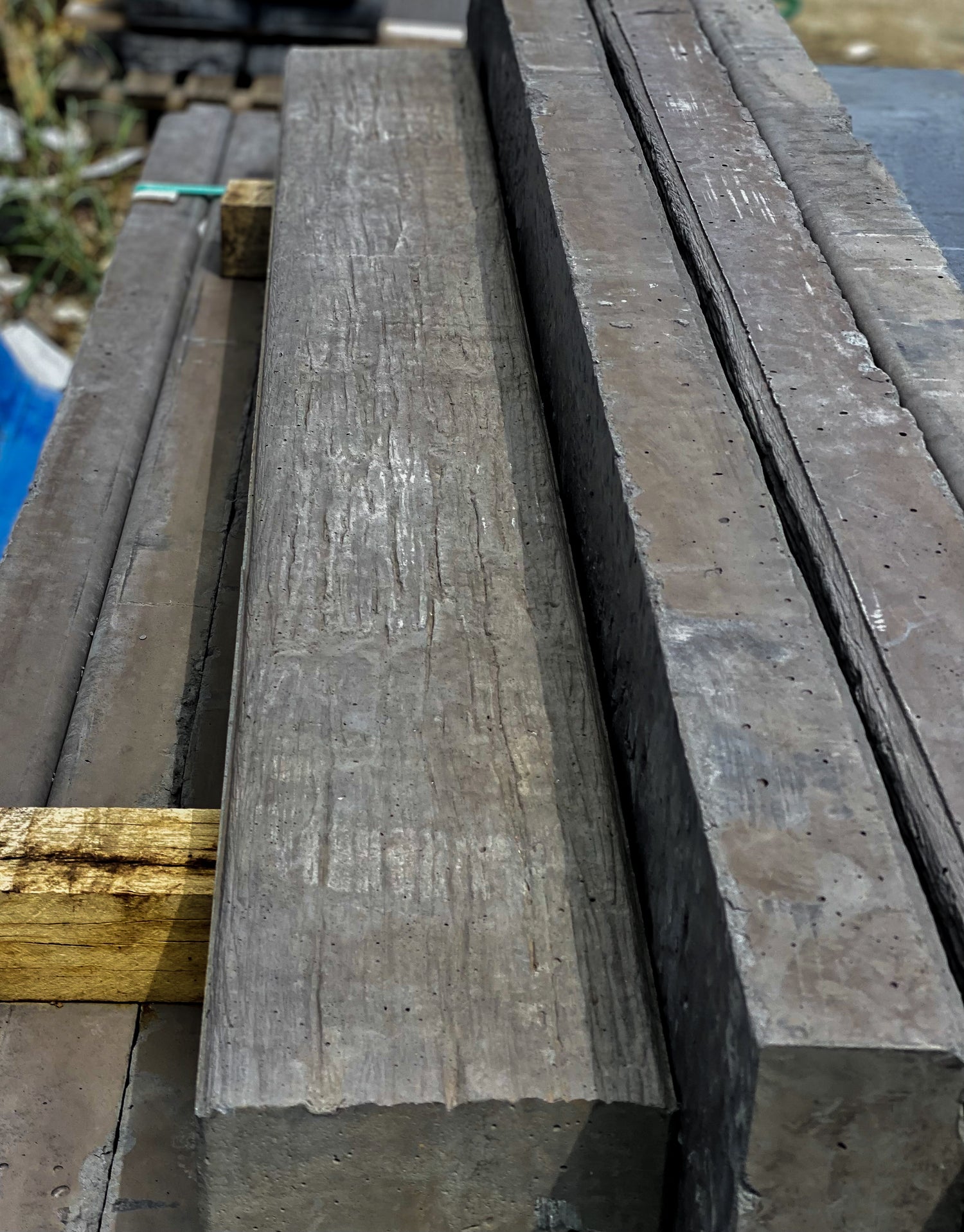 Woodgrain Concrete Sleepers for Retaining Walls