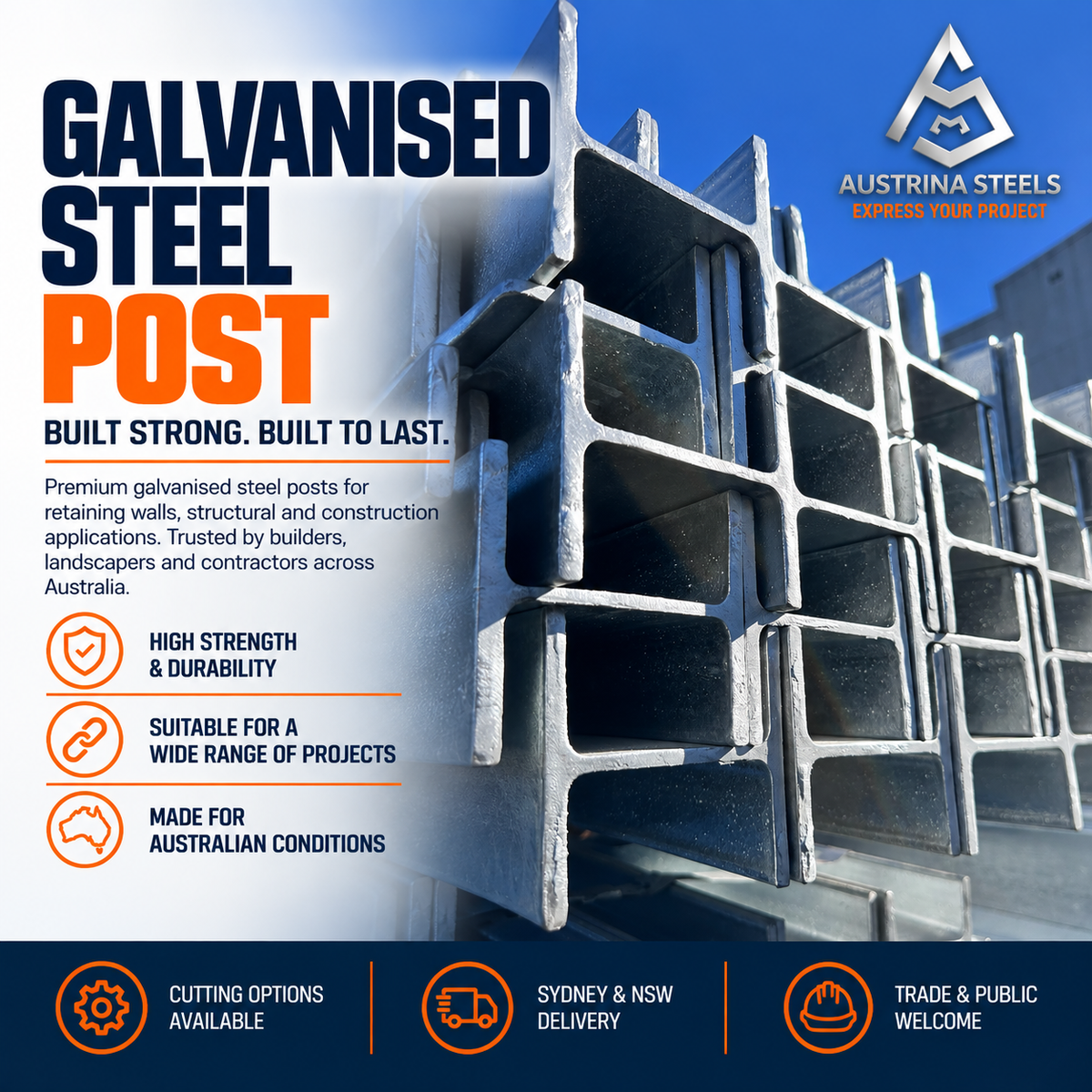 Galvanised Retaining Wall Posts