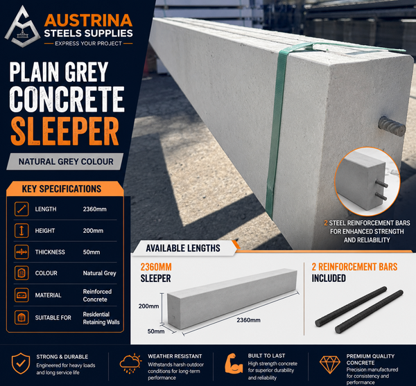 Smooth face Under Fence Plinth (UFP) Concrete Sleepers