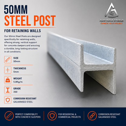 50mm H Steel Post for Retaining wall