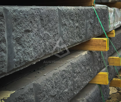 Rockface Concrete Sleepers and Steel Post,80mm