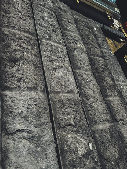 Rockface Concrete Sleepers and Steel Post,80mm