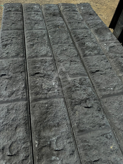 Rockface Concrete Sleepers and Steel Post,80mm