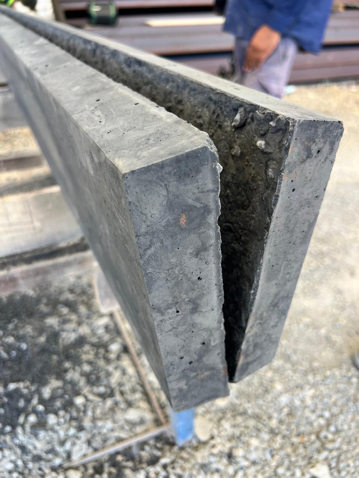 Smooth face Charcoal Under Fence Plinth (UFP) Concrete Sleepers